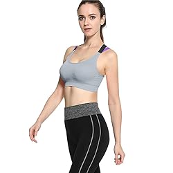 Queenie Qin Women Cross Back Racerback Sports Bras