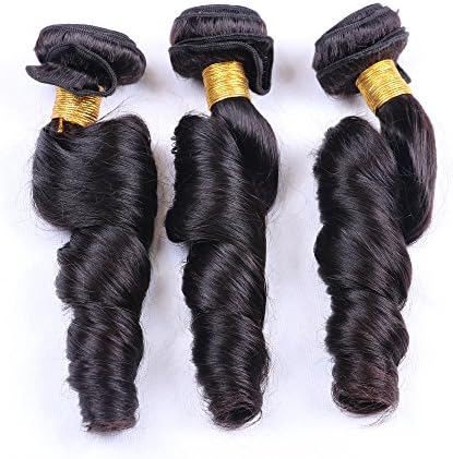 IUEENLY Brazilian Virgin Funmi Hair Weave 3 Bundles Aunty Funmi Bouncy Curls Virgin Hair Spiral Curly Weave Human Hair Extensions Natural Color (10 10 10 inch)