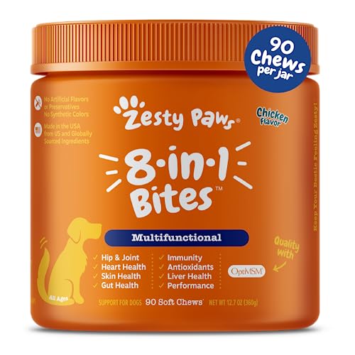 Zesty Paws Multivitamin Treats for Dogs Glucosamine Chondroitin for