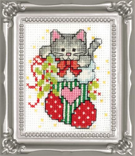 Stocking Cat Counted Cross Stitch Kit