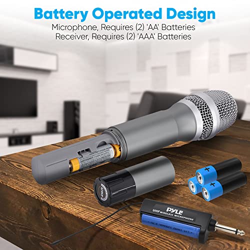 UHF Wireless Microphone System Kit Dual Professional Battery Operated