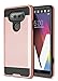 LG V20 Case, Kaesar [Slim Fit] [Shock Absorption] [Impact Resistant] Brushed Metal Texture Hybrid Dual Layer Slim Protector Case Cover for LG V20 - Rose Gold