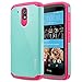 HTC Desire 526 Case, RANZ Hot Pink with Aqua Blue Hard Impact Dual Layer Shockproof Bumper Case For HTC Desire 526