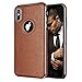 iPhone X Case, iPhone 10 Leather Cover MIRACASE Luxury Stylish Sleeves Ultra Slim & Thin Soft TPU Bumper Anti-Slip Scratch Resistant Shockproof Shell for Men, Brown