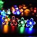 [50 Led] Solar Outdoor Blossom Lights Outside Flower String Lights Decorations, 8 Mode (Steady, Flash), Waterproof, Fairy Lamp for Patio, Garden, Yard, Porch, Fence, Christmas Tree (Multi Color)