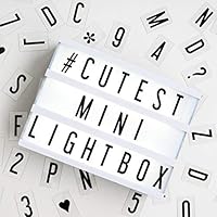 My Cinema Lightbox - The Mini Cinema Lightbox, LED Changeable Quote Sign To Create Personalized Messages, with 100 Letters, Numbers, & Symbols, USB or Battery Powered, A5 White