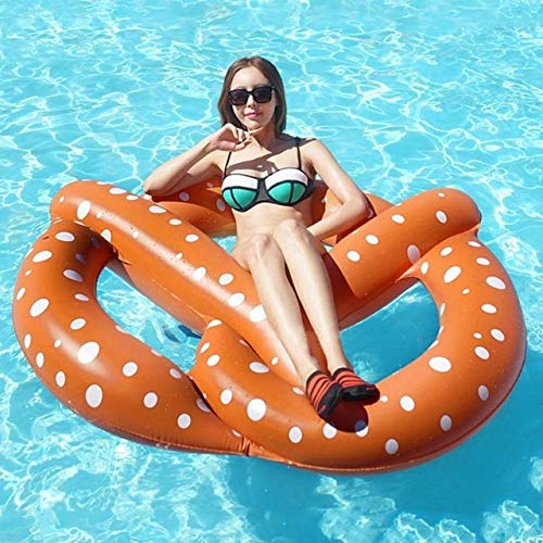 XuBa Swim Pool Floats Inflatable Air Mattress Circle Ring Buoy Kickboard Water Boat Summer Party Inflatable Donut Adult Toys Outdoor Brown