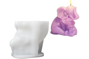 Obotsnoi Elephant Mother And Baby Statue Silicone Molds For Handmade Soap Baking Molds Epoxy Resin Silicone Elephant Resin Mo