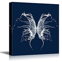 Canvas Wall Art Dynamic Water Splash Butterfly Canvas Prints Home Artwork Decoration for Living Room,Bedroom - 12x12 inches