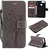 Huawei Y6 2018 Wallet Case, UNEXTATI Leather Flip