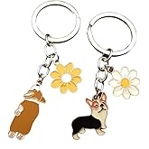 sailorsunny 2Pack Friendship Keychains Cute Charm Women Anime Bag Charm Enamel Pendant Corgi Anime Keychains For Couples