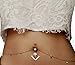Women Sexy Rhinestone Piercing Bar Body Jewelry Boho Waist Chain Belt Belly Button Ring