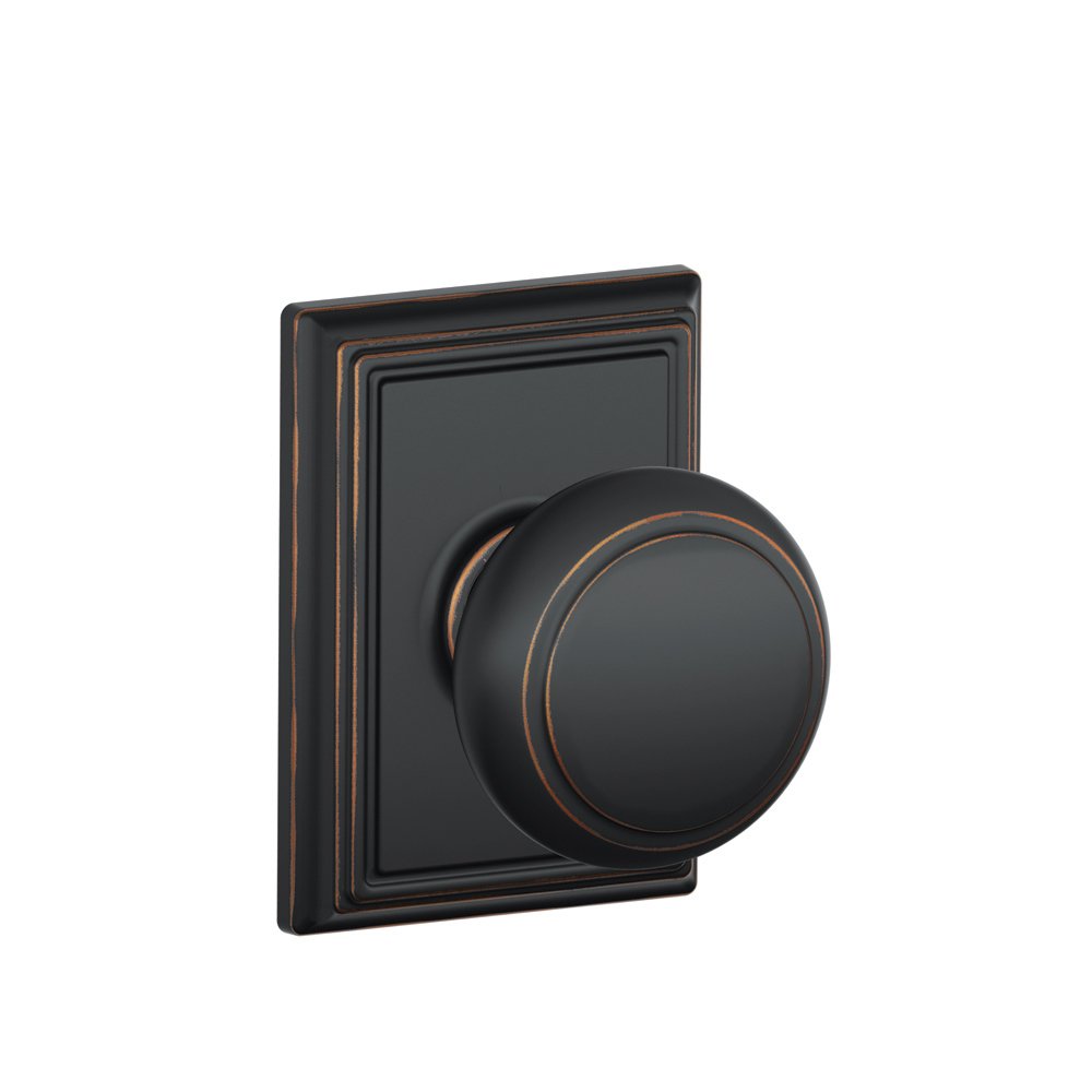 Schlage F10AND716ADD Addison Collection Andover Passage Knob, Aged Bronze