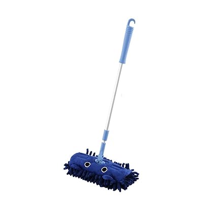 ShiningLove Toy Kids Stretchable Floor Cleaning Tools Mop Broom Dustpan Play-House Toys Gift Blue mop