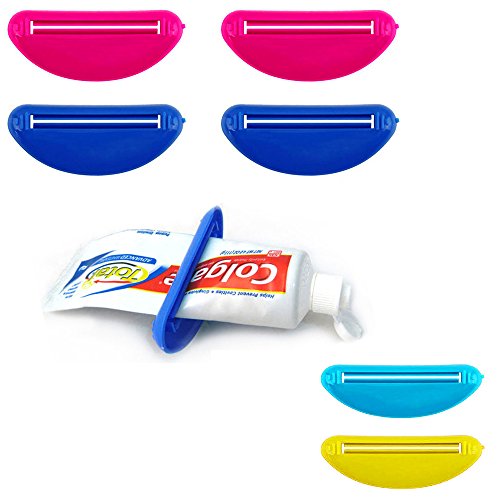 4 x Toothpaste Squeezer Plastic Tube Bathroom Extract Dispenser Holder Rolling