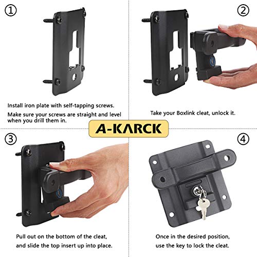 AKARCK Boxlink Tie Down Anchors for F150 F250 F350, 4 Pack Truck Bed Tie Down Cleats with