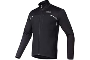 CATENA Winter Thermal Cycling Jacket for Men,Men’s Biking Running Jacket Windproof Waterproof Warm Fleece Coat-Black
