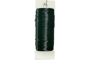 PAULEEN Green Floral Wire 1 Pack 38 Yards 22 Gauge Flexible Paddle Craft Wire for Wreath Making, Christmas Tree, Floral Arrangements and DIY Crafts