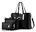 TIBES Fashion Pu Leather Handbag Shoulder Bag Purse 3pcs Bag Satchel