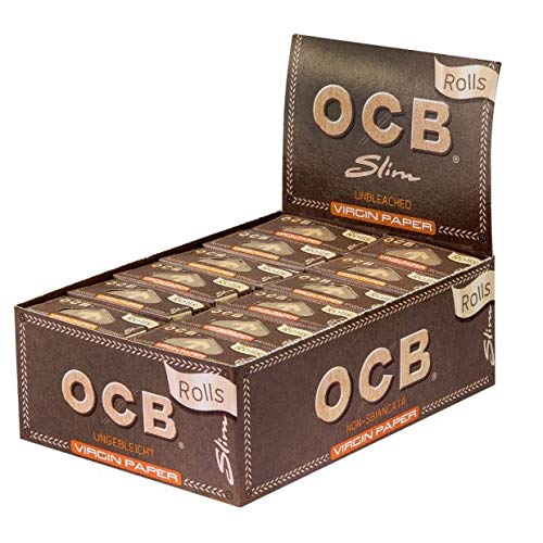 OCB Virgin Unbleached Slim 4 Metre Rolling Paper Roll Pack of 12 from Sudesh Enterprises