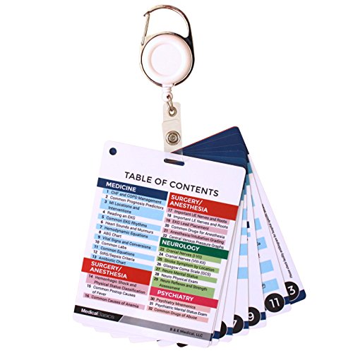 Medical Notes 67 Medical Reference Cards (3.5" x 5" Cards) for Internal Medicine, Surgery, Anesthesia, OBGYN, Pediatrics, Neurology, and Psychiatry - Waterproof Full Color cards - Thumbnail 5