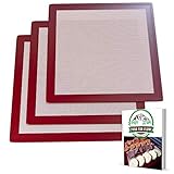 Square Silicone Excalibur Dehydrator Sheets (3-Pack) Healthy, Dehydrated Food, Snacks, Fruit Roll-Ups | Heavy-Duty, Reusable | Heat-Resistant, Non-Stick Surface | Home Kitchen Use | Bonus Recipe Ebook