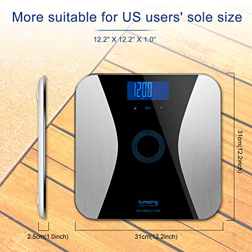 Lumsing Bathroom Body Fat Scale-Digital Body Monitor Analyzer Measuring Weight, BMI, Body Fat, Water, Muscle, Bone, Calorie (Batteries Include)