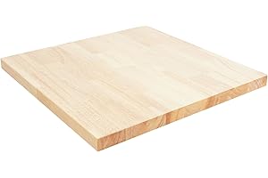 DEROANKE 24'' L x 24'' W Square Countertop, 1.5 in Thick Rubber Wood Table Top, Useful Butcher Block Countertop for Kitchen Island, RV, Camper