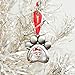 Pearhead Pawprint Photo Ornament, Dog or Cat Christmas Tree Decoration, Pet Memorial Keepsake Picture Frame, Classic Holiday Home Decor, Silver Metal