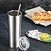 Maxdot 2 Pack Stainless Steel Skinny Tumbler, Double-Insulated Water Tumbler Cup With Lid and Straw, Outdoor Unbreakable Travel Slim Bottle for Hot Cold Drinks with Cleaning Brush (Silver, 20 OZ)