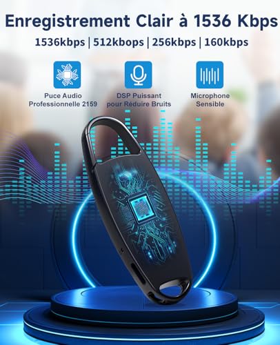 32GB Vandlion Mini HD Voice Recorder with 25 Hours Battery Life, Voice Recorder with Noise Reduction for Conferences Interviews Meetings Classes