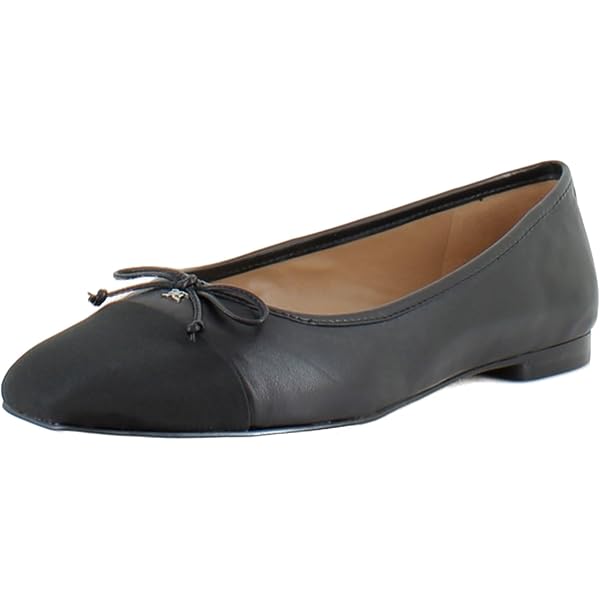 Bailarinas Planas Sam Edelman Ari Para Mujer - Cuero Negro, Talla 11, Lazo Con Logotipo, Estilo Clásico