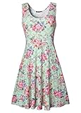 Measoul Womens Casual Fit and Flare Floral Sleeveless Party Evening Cocktail Dress