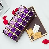 Mr.Pro 18 Flora Scented Bath Soap Rose Flower, (Preservative Free) Plant Essential Oil Soap, Gift for Anniversary/Birthday/Wedding/Valentine’s Day/Mother’s Day (18 Purple)