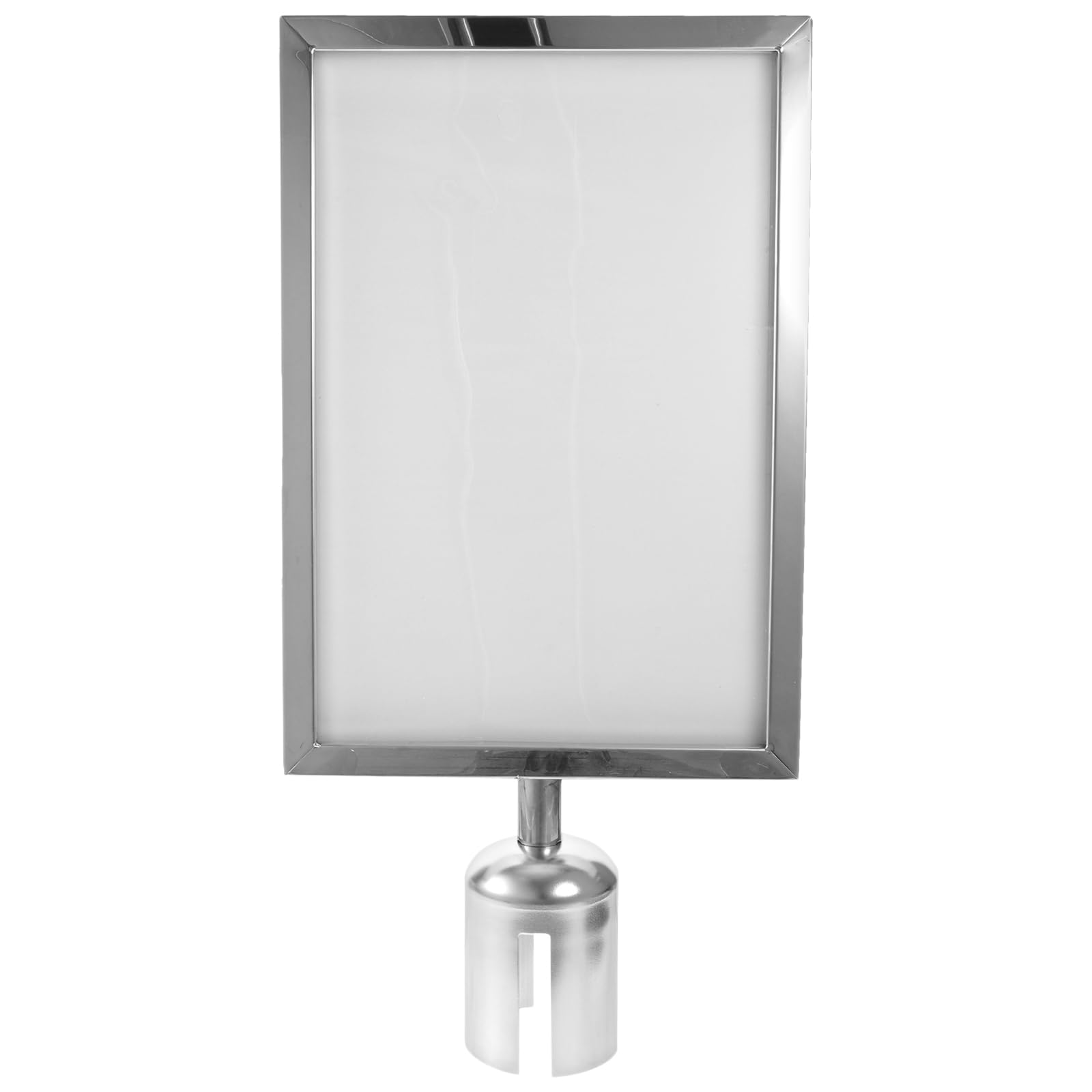Operitacx Vertical Stanchion Sign Holder with Retractable Belt Frame 17.32X8.66X2.56 Inch for Queue Barrier Crowd Control Airport and Office Display