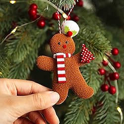 3 Pack Plush Gingerbread Man or Lady Ornaments for