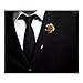 Sunny Home Men's Floral Golden Flower Lapel Stick Brooch Pin for Suit