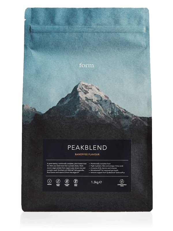 Form Peakblend - Vegan Meal Replacement | High protein & fibre | 26 vitamins & minerals | No artificial flavours, no artificial sweeteners |13 servings - 1.3kg (Vanilla)