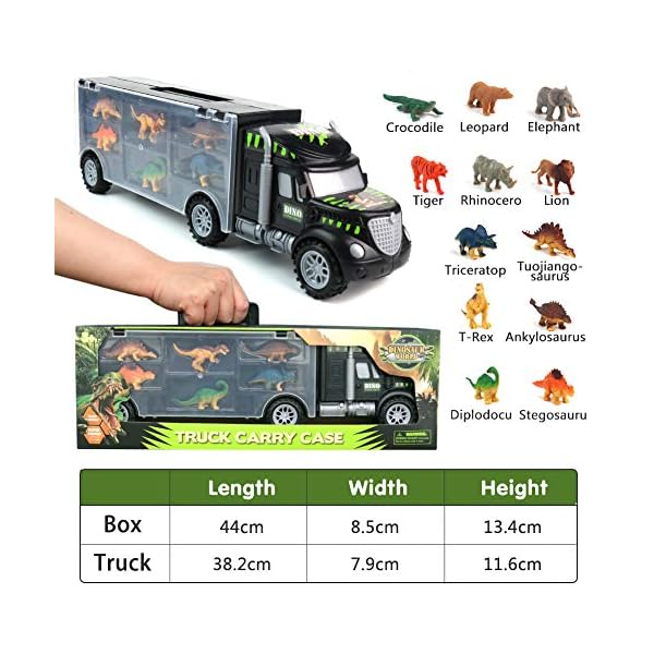 Dinosaur-Toys-Truck-Transport-Carrier-Truck-Toys-with-Dinosaur-Toys-Animals-Toys-12-Pcs-Double-Inside-Storage-Set-for-Kids-Boys-Girls-3-Years-Old Akokie Dinosaur Toys Truck Transport Carrier Truck Toys with Dinosaur Toys Animals Toys 12 Pcs Double Inside Storage Set…