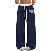 SOFIA'S CHOICE Women's Drawstring Sweatpants Low Waist Wide Leg Pants with Pockets
