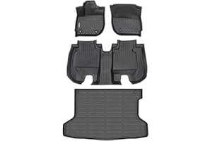 GINOWY-Floor Mats & Cargo Liner for Honda HRV 2016-2022 AWD Models, TPE All Weather HR-V Car Mats Custom fit Anti-Slip Trunk Cargo Mat Waterproof HRV Accessories Mats Black