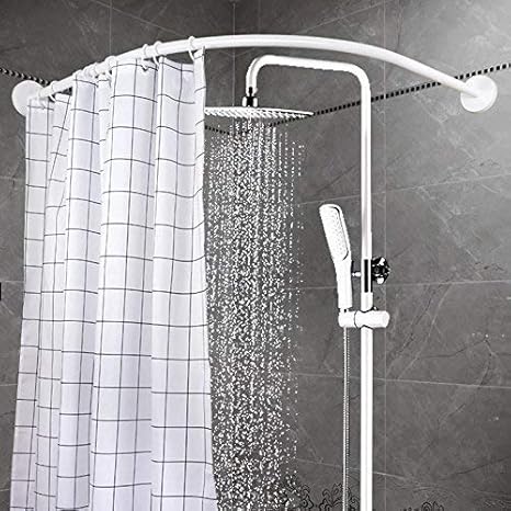 Yoloplus Curved Shower Rod Wall Mount Curved Bathroom Shower