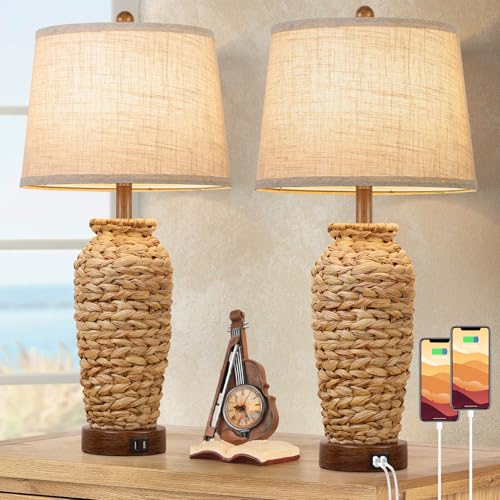 TOBUSA Rattan Table Lamps