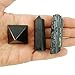 Beverly Oaks 3 Pcs Black Tourmaline Crystal Collection ~ Obelisk Tower, Pyramid and Raw Tourmaline Chunk ~ Chakra, Reiki and Metaphysical ~ Crystals and Healing Stones Therapy COA