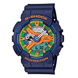 Casio Men's GA-110FC-2A Blue Resin Quartz Watch with Green Dial