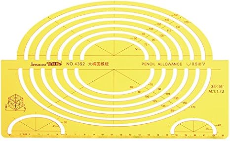 Vidoo Gran Elipse Grande Oval Semi Eliptica Forma Dibujo Plantilla Kt Tabla De Dibujo De La Regla De Plastico Suave Amazon Es Hogar