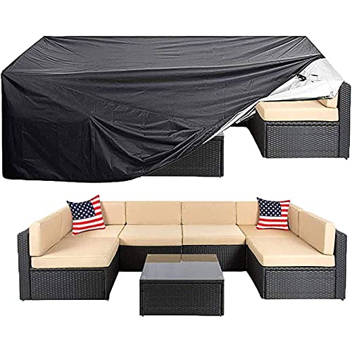 EASYBUYTECH Patio Furniture Cover Super Large Outdoor Sectional Furniture Set Cover, Table Chair Sofa Covers, Waterproof Dust Proof Anti UV/Wind Protective Cover (124"x63"x29"Furniture Set Cover)