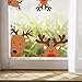 TOARTi Reindeer Window Decals,Adorable Reindeer Wall Stickers for Nursery Car Decor,Lovely Christmas Reindeer Home Decorations, 10 Count (Reindeer Decals)