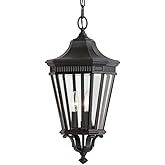 Feiss OL5411BK Cotswold Lane Outdoor Lighting Pendant Lantern, Black, 3-Light (10"W x 22"H) 180watts