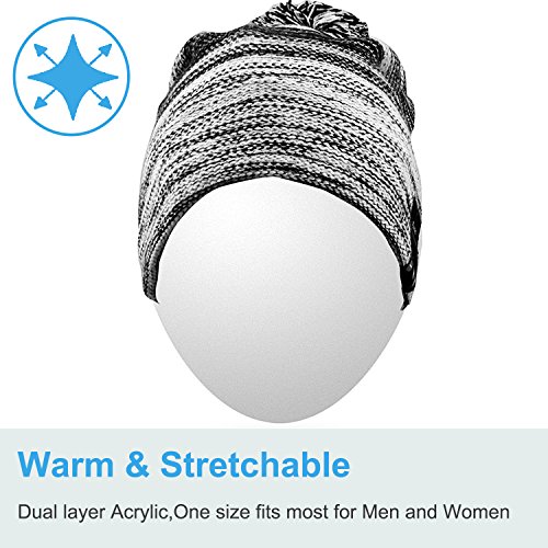 Mydeal Winter Fashion Bluetooth Beanie Hat Pom Pom Knit Music Cap with Removal Speakers & Mic Hands Free Wireless Headphones Headsets Earphone for Running Skiing Skating Hiking,Christmas Gifts - Black - Thumbnail 3